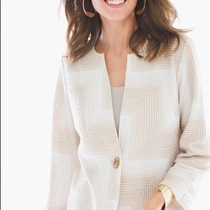 NWT Chico’s Traveler’s ZigZag Striped Jacket Sz 2